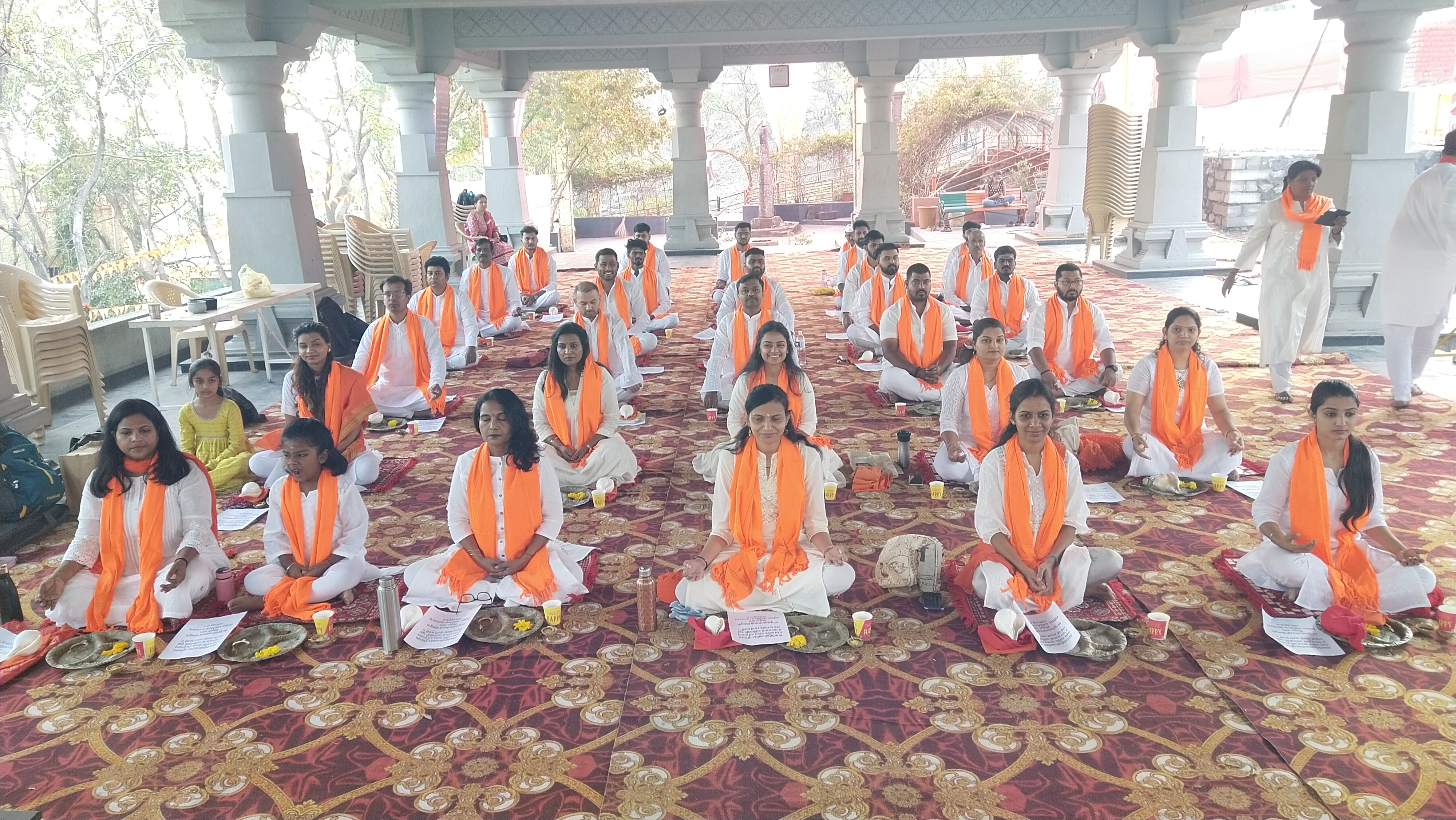 Devotee Viewing Ganesh Idol